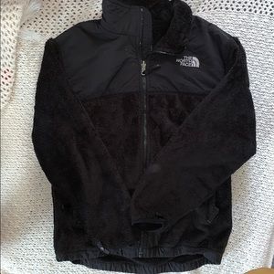 Black Furry Fleece Northface - Girls L